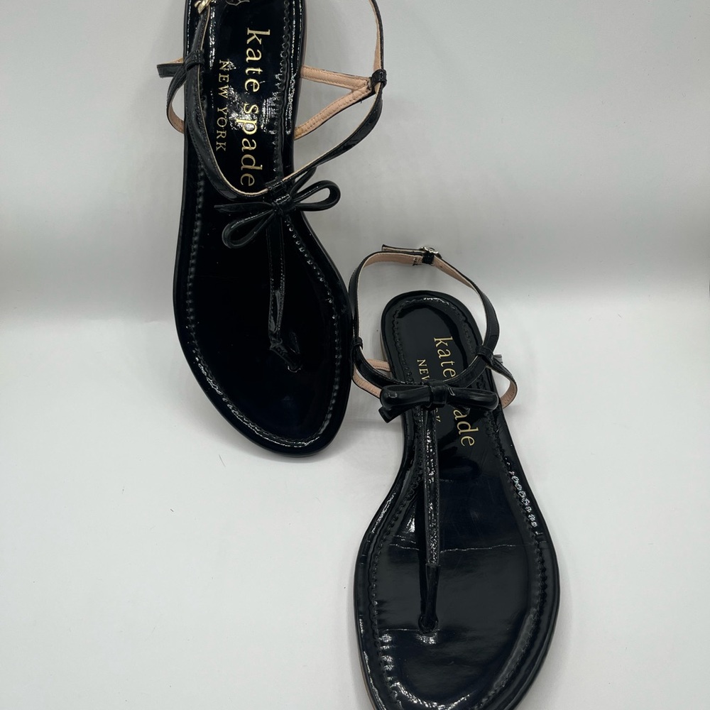 Kate Spade Glossy Black Sandals